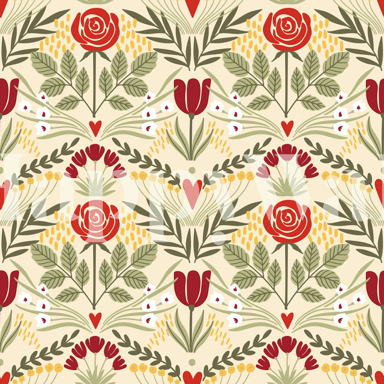 Flourish nature Tapetdesign in einem Raum