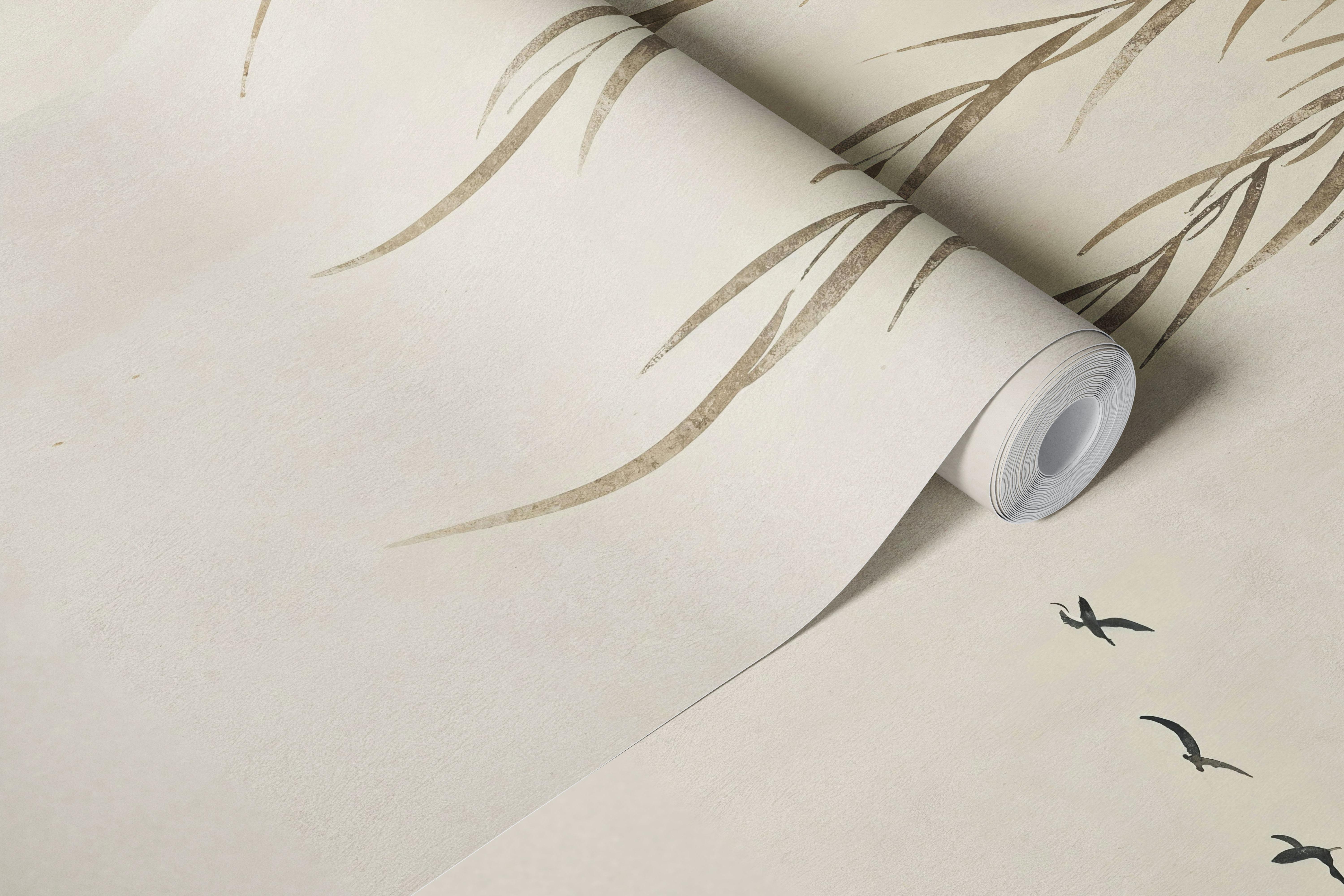 Peaceful Willow Scene Tapete in einem Raum