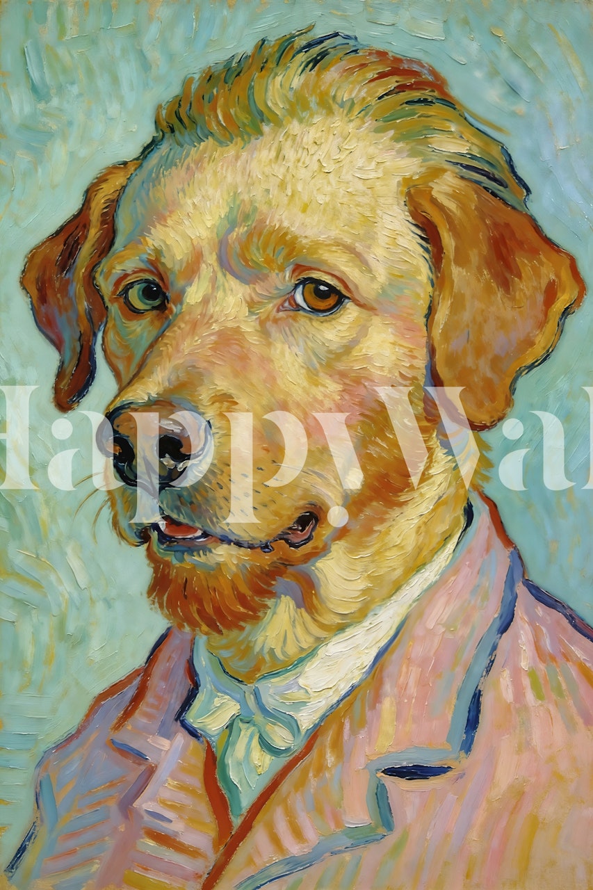 Vincent van Dog Parody Painting w pokoju