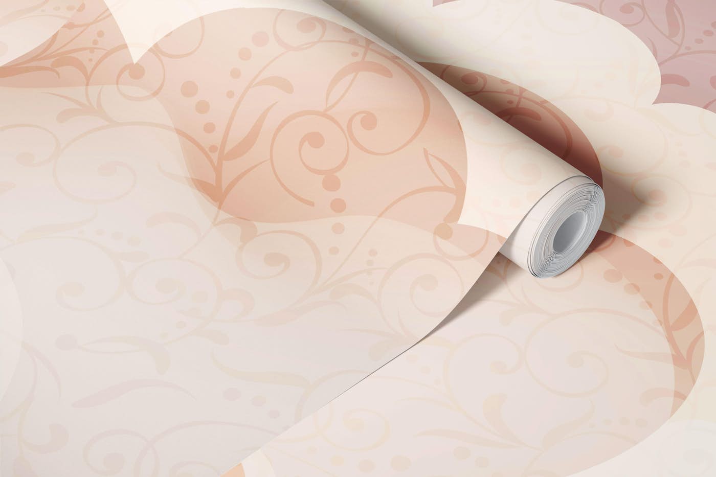 Soft Rose Cloudscape wallpaper roll