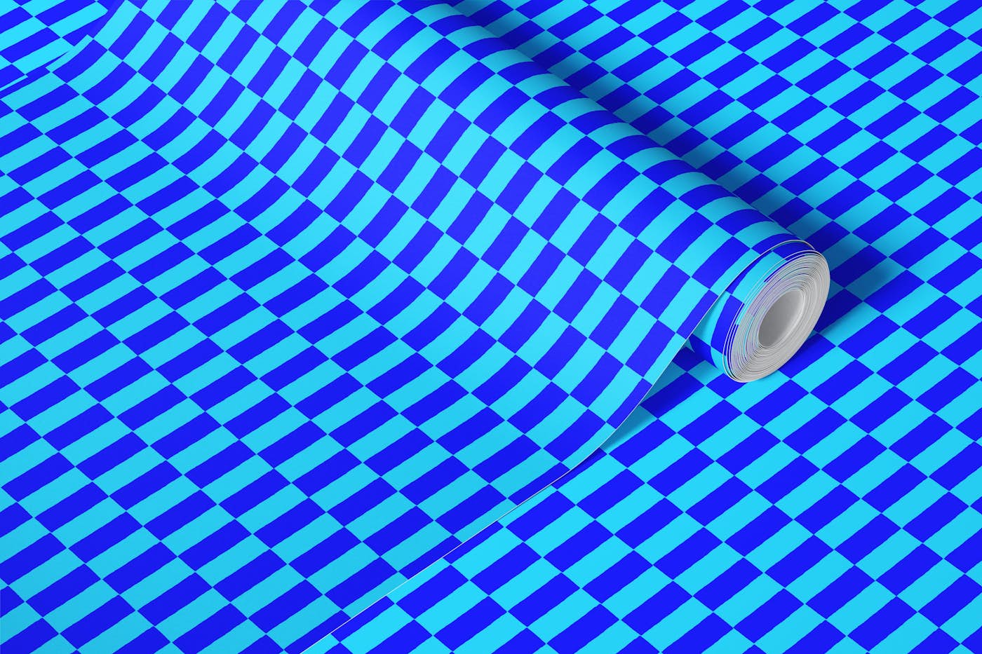 Shades of Blue Abstract Geometric Rectangles wallpaper roll