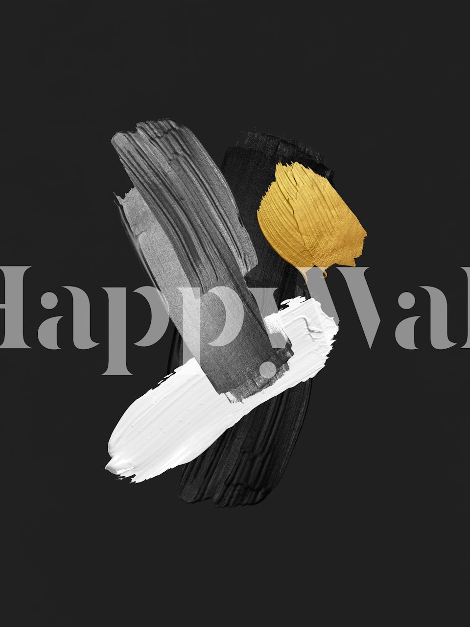 Black, white, gray, and gold brush stroke wallpaper