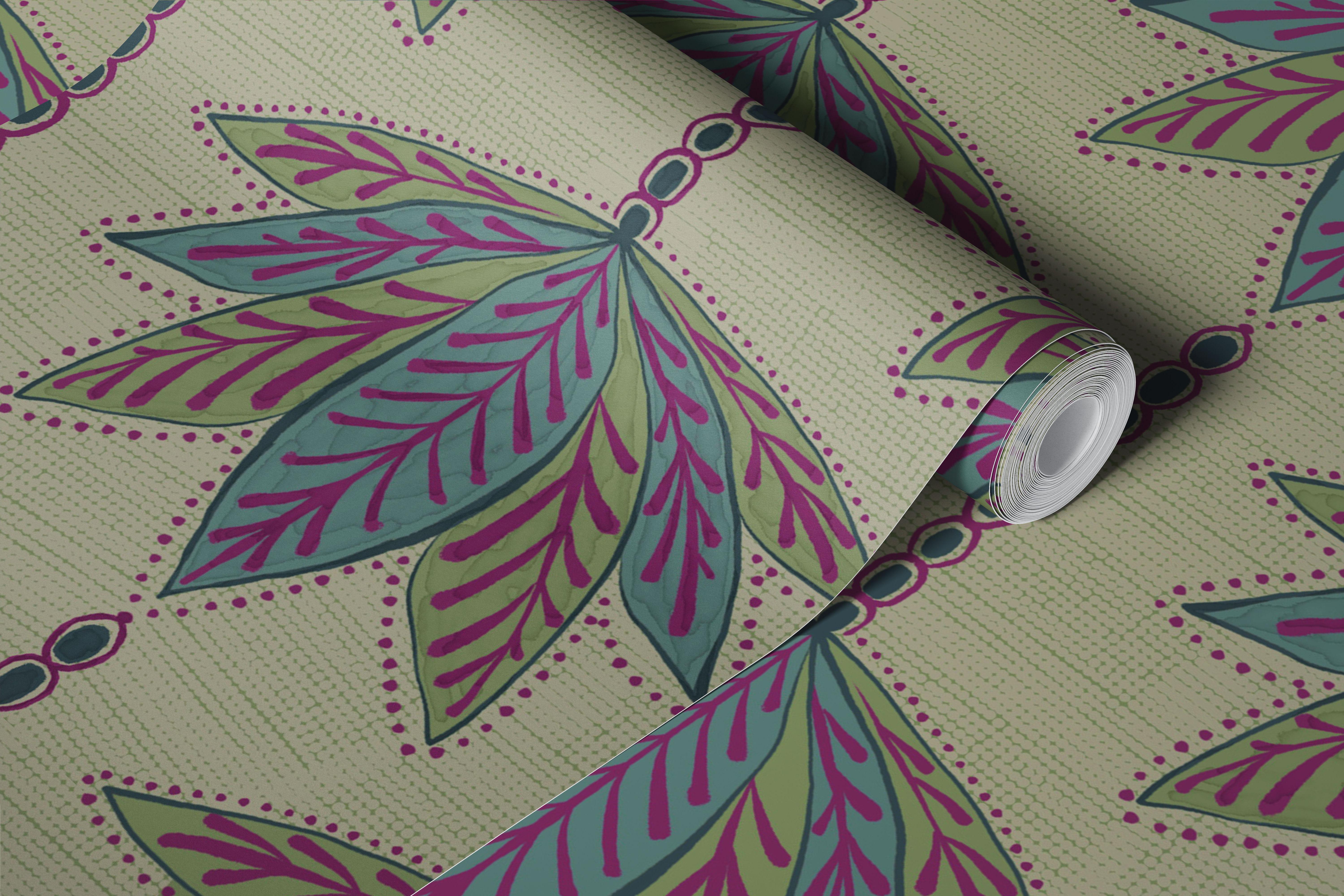 Boho-Chic Palms wallpaper in a room.