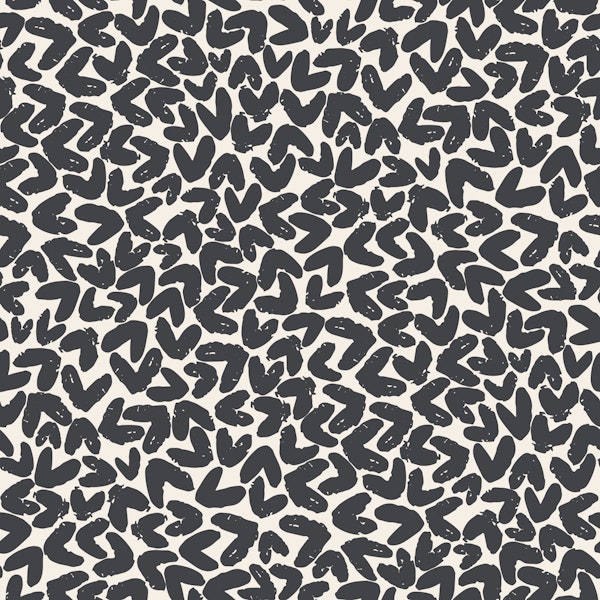 Charcoal Heartbeat Design on soft beige