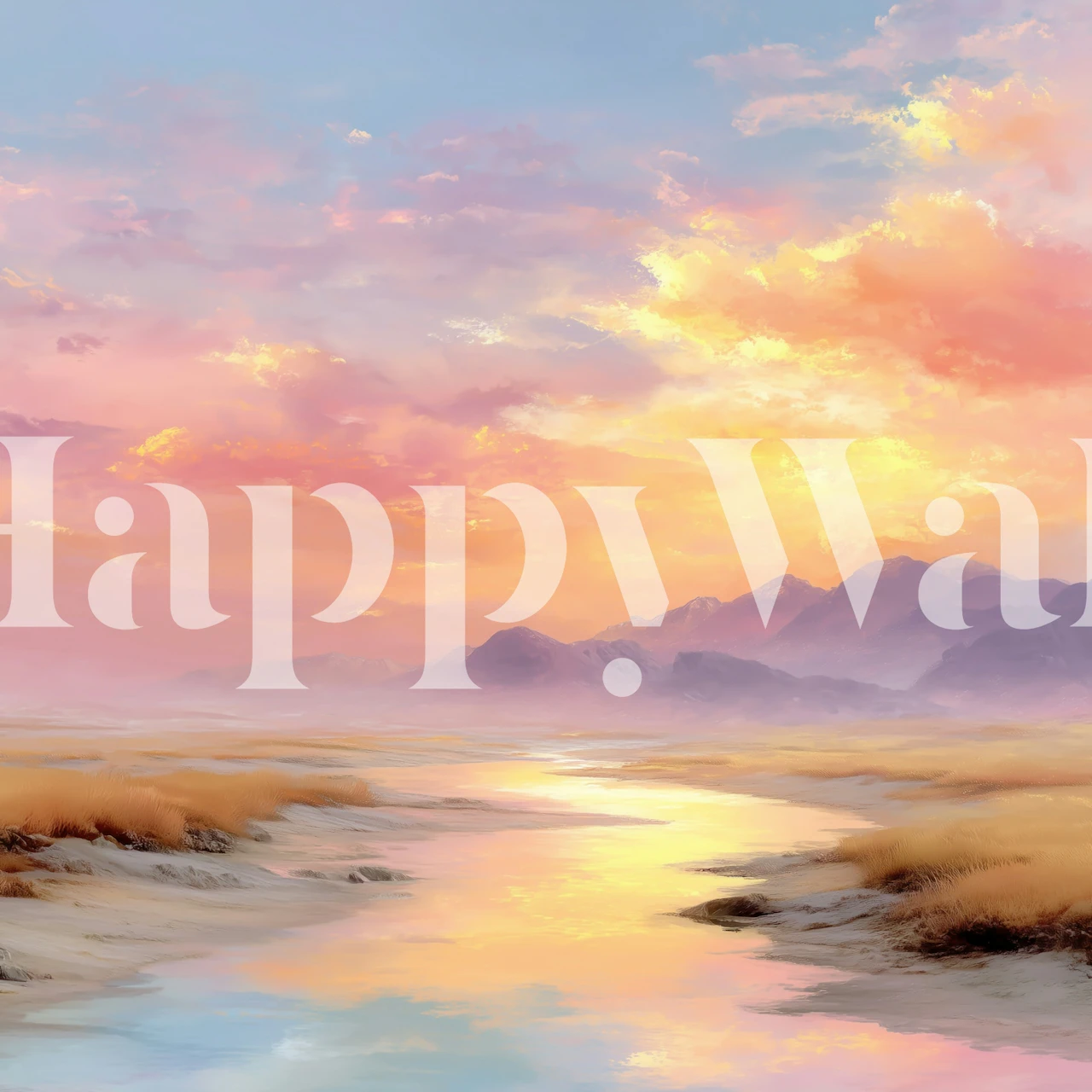 Golden Sunset Serenity wallpaper in a room