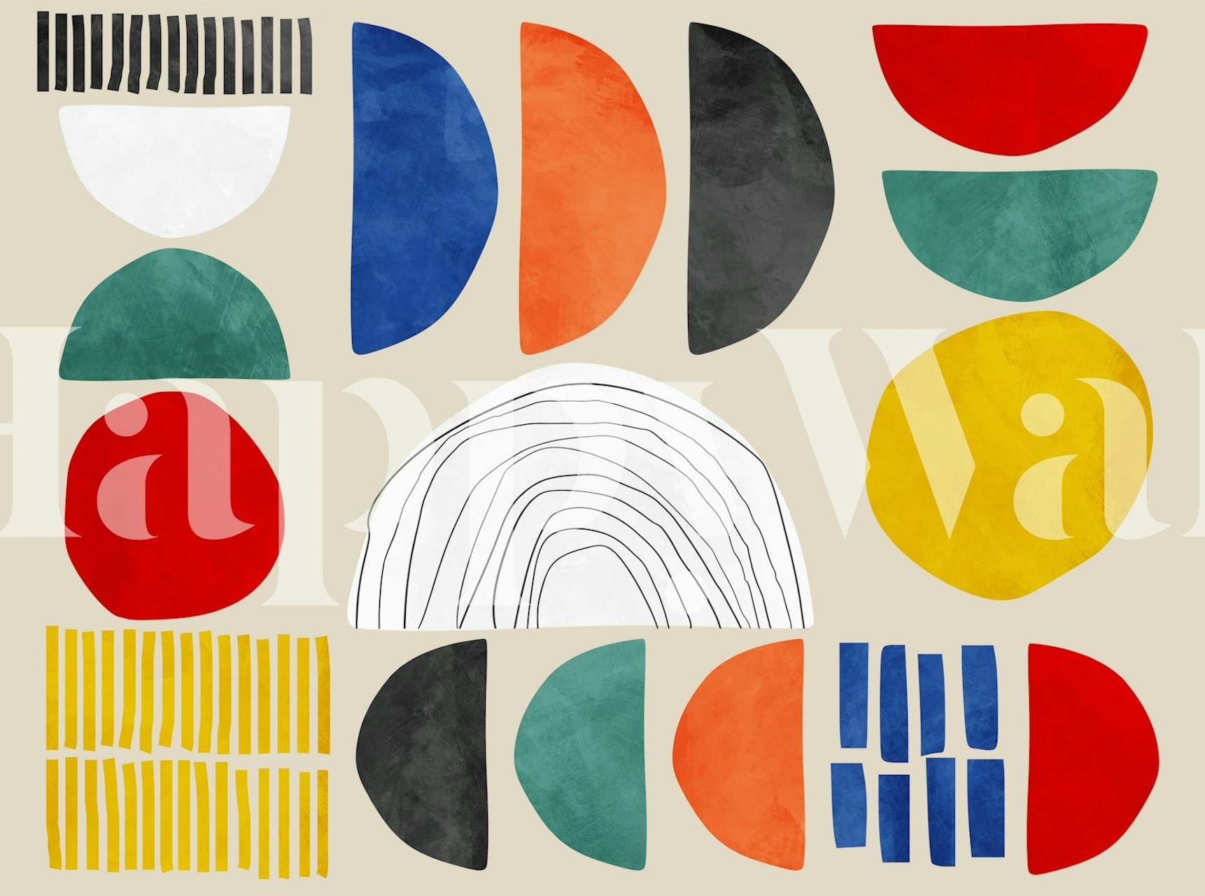 Tapeta Eclectic Shape Fusion w pokoju