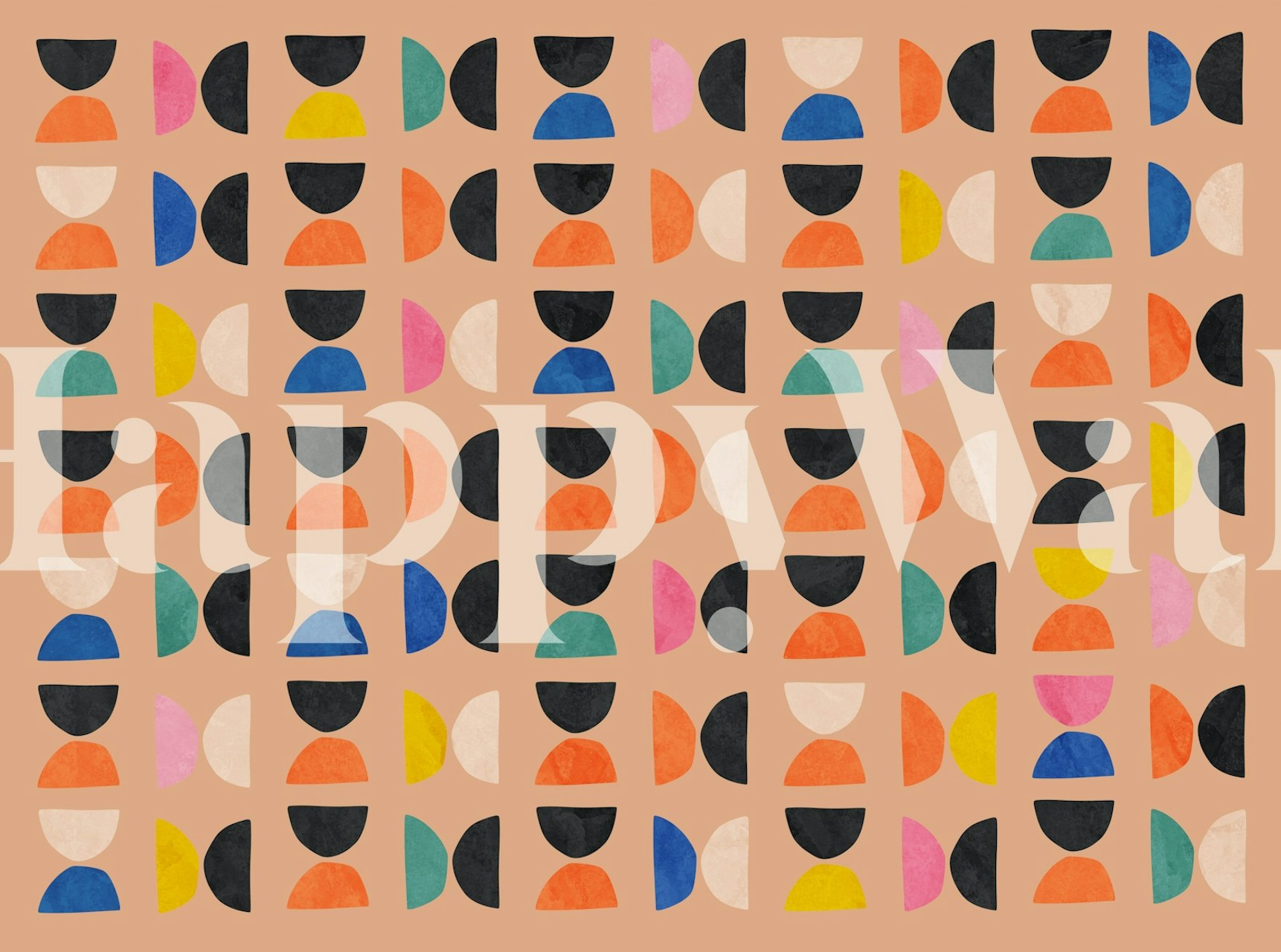 Retro Geometric Delight wallpaper in a room