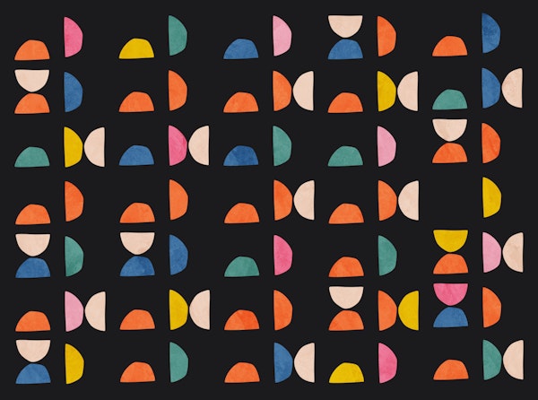 Retro Geometric Delight Black