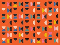 Retro Geometric Delight Orange tapet