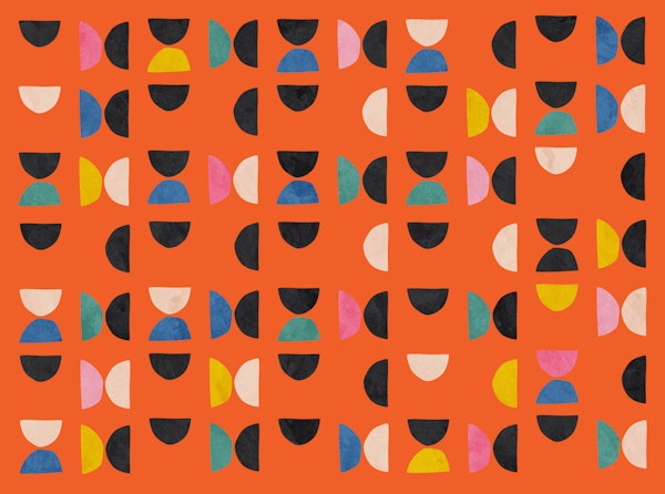 Retro Geometric Delight Orange