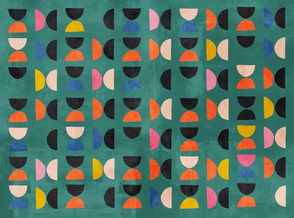 Retro Geometric Delight Green