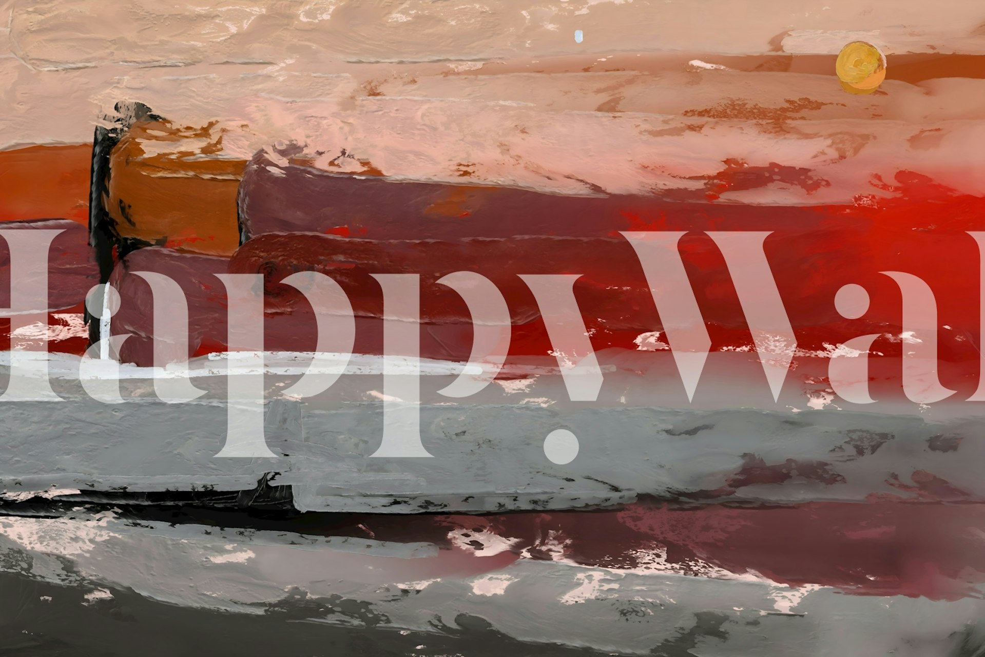 Sunset Serenity Abstract tapet i ett rum