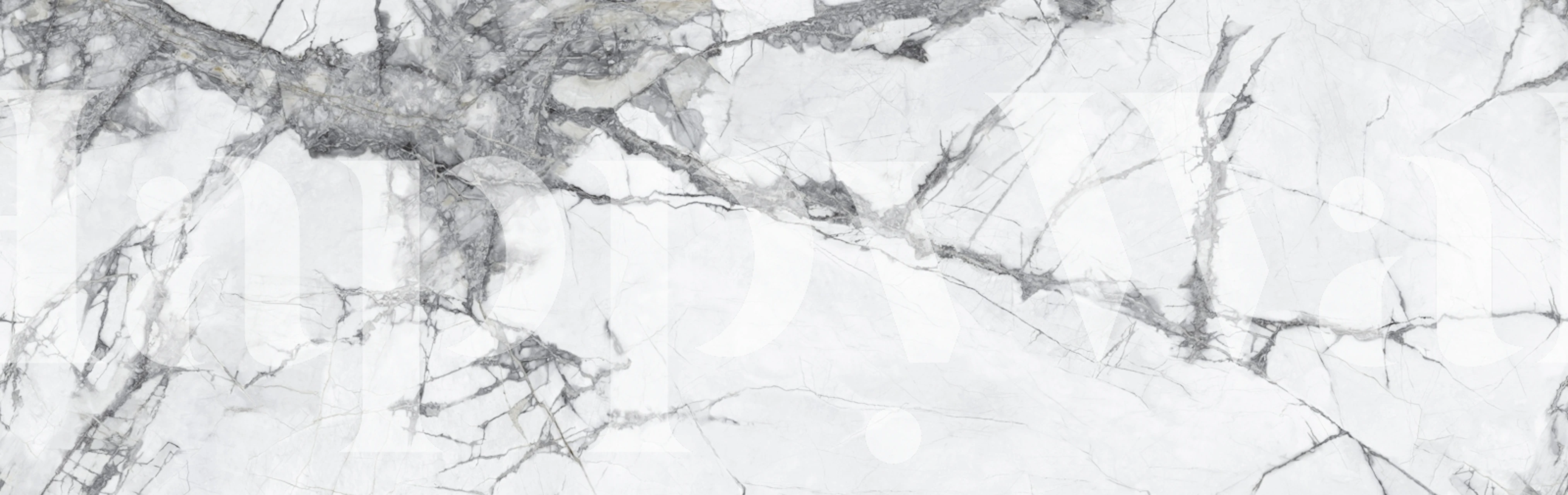 White Italian Statuario Marble wallpaper in a room