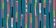 Mid Century Colorful Wonky Stripe - Teal Blue