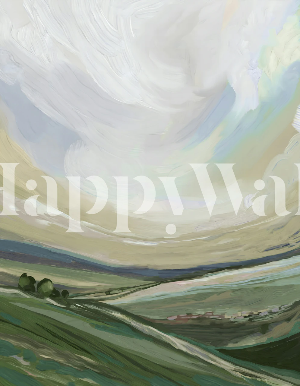 Yorkshire Landscape oils wallpaper in a room