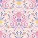 Preppy Octopus pink yellow and blue