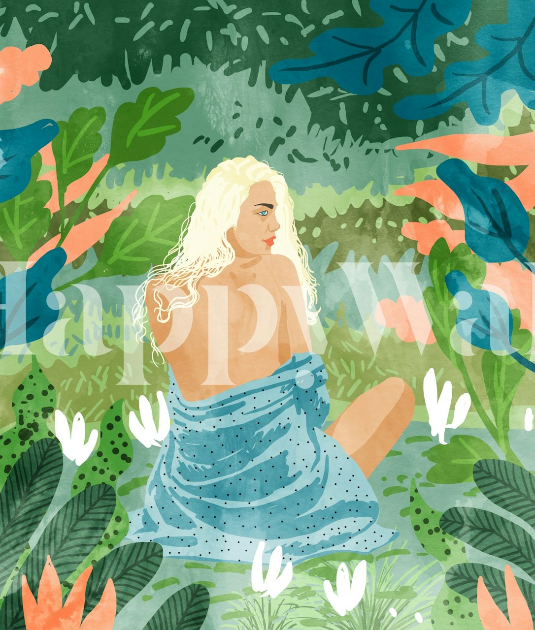 Jungle Vibes wallpaper in a room