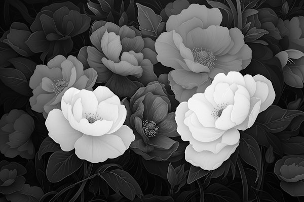 Black and White Garden Bliss