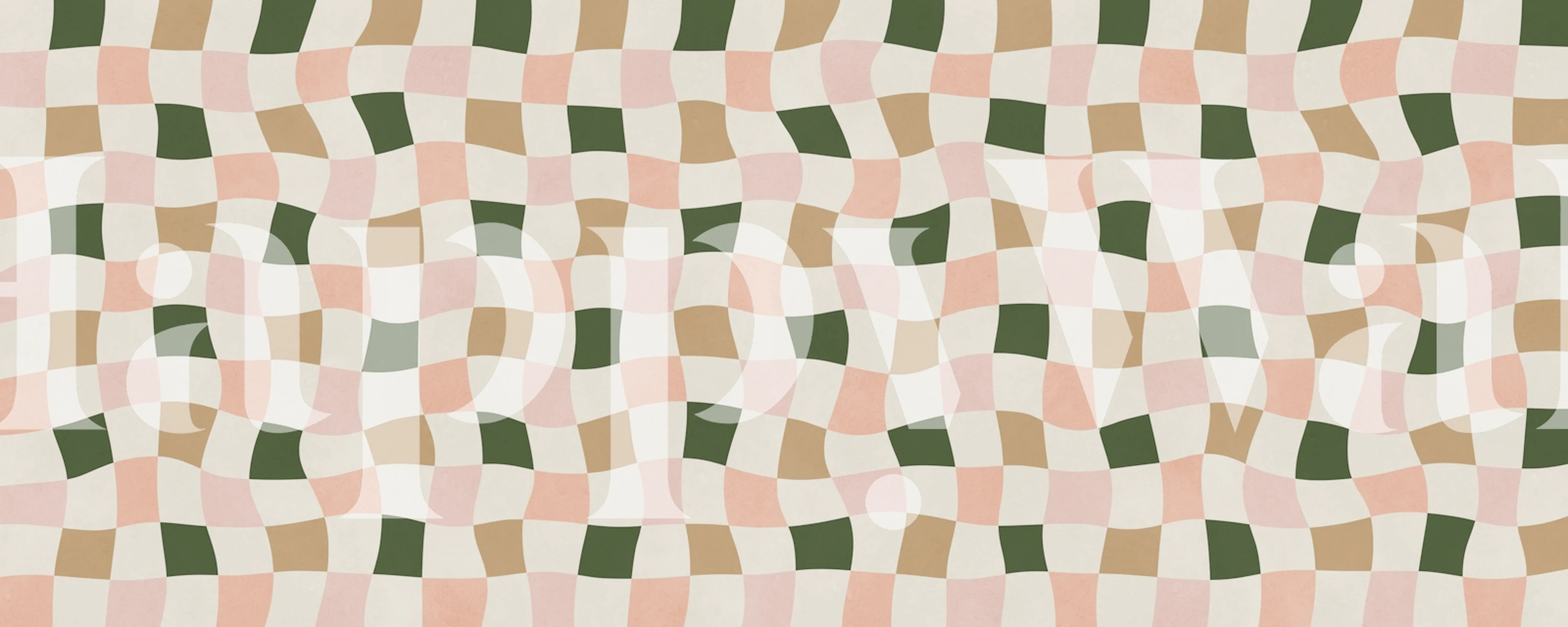 Retro Wave Check wallpaper in een kamer