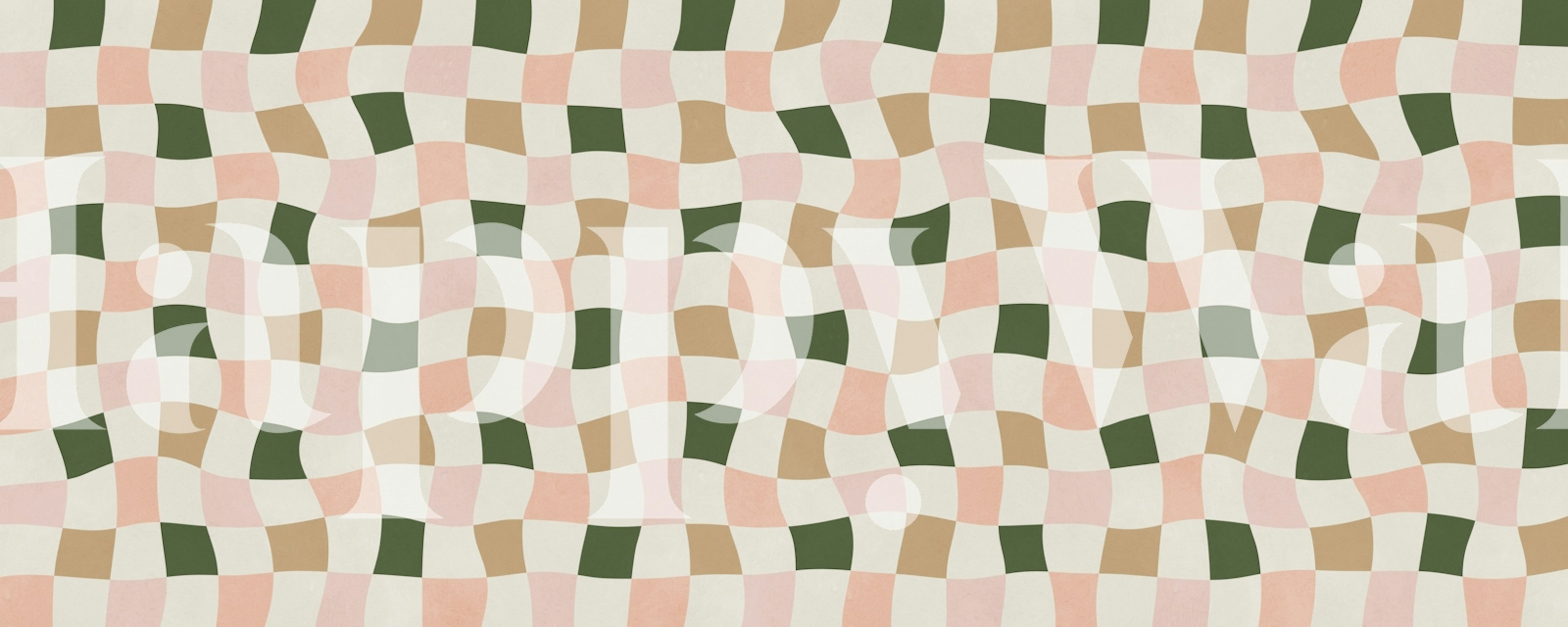 Papel pintado Retro Wave Check en una habitación