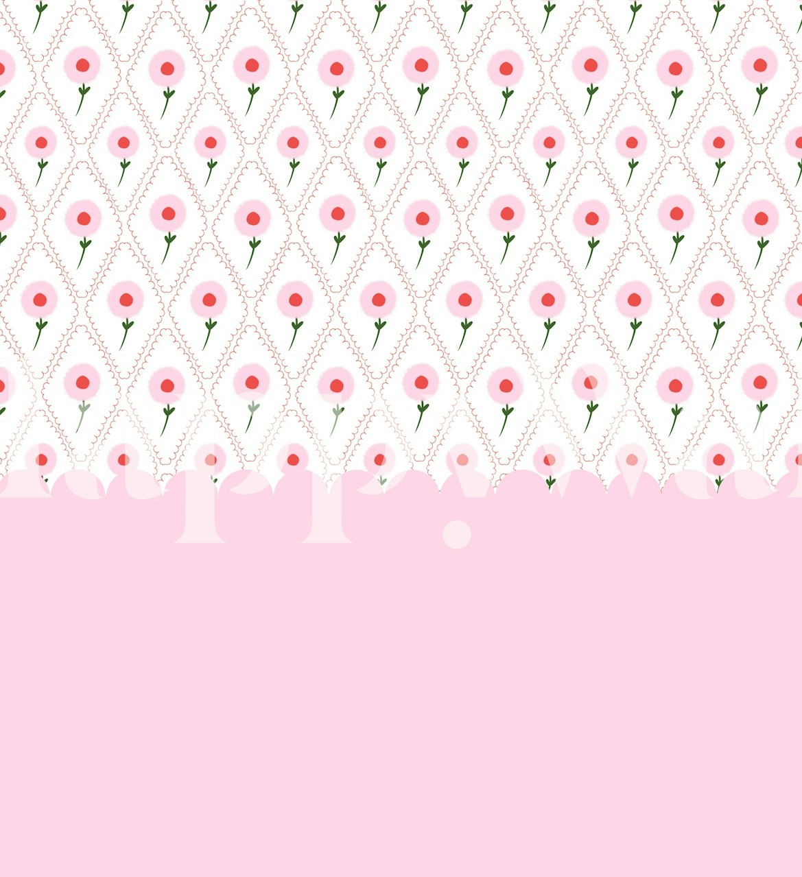 Cottage Rose Mural Tapete in einem Raum