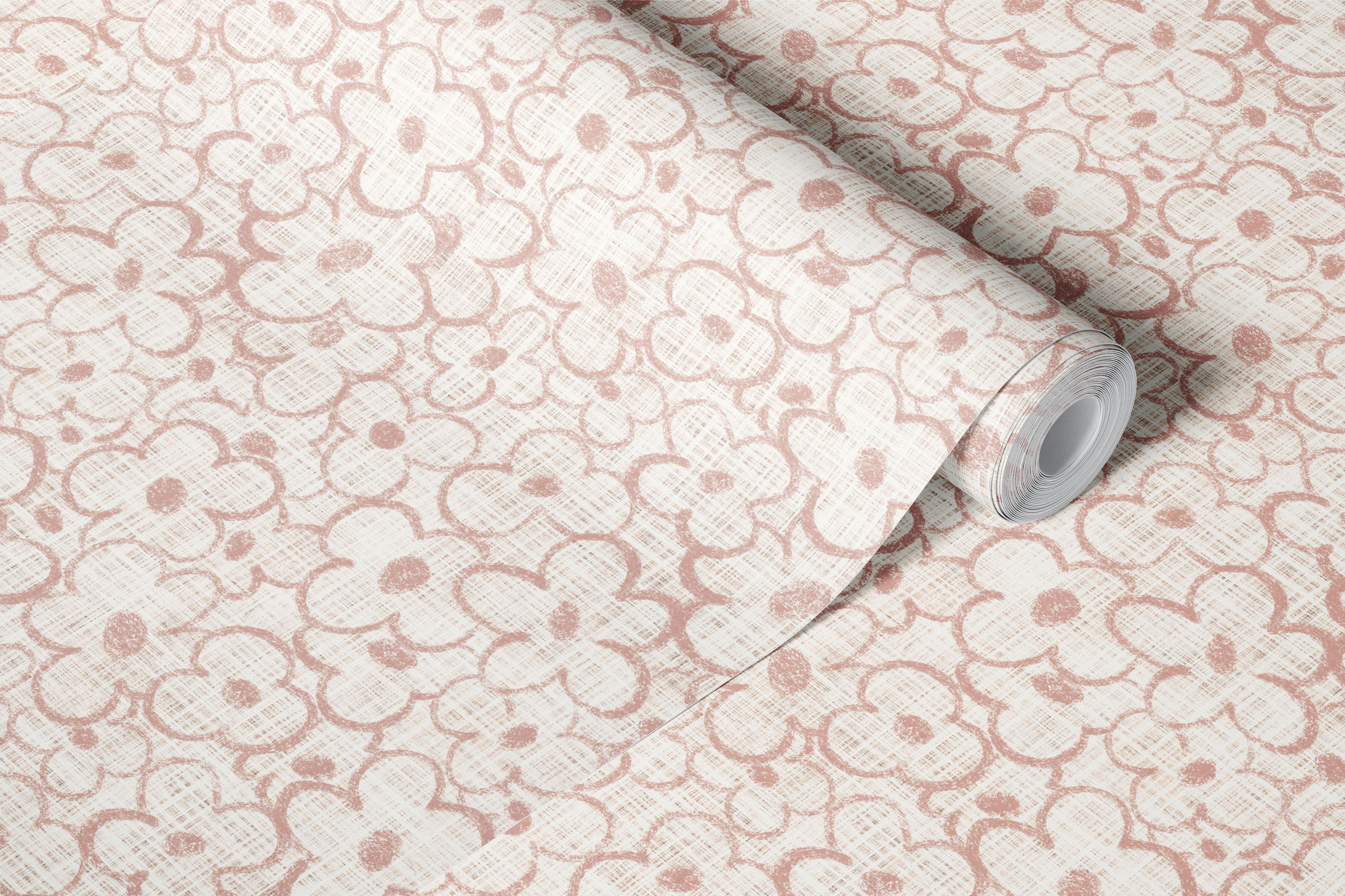 Muted floral wallpaper in a room setting