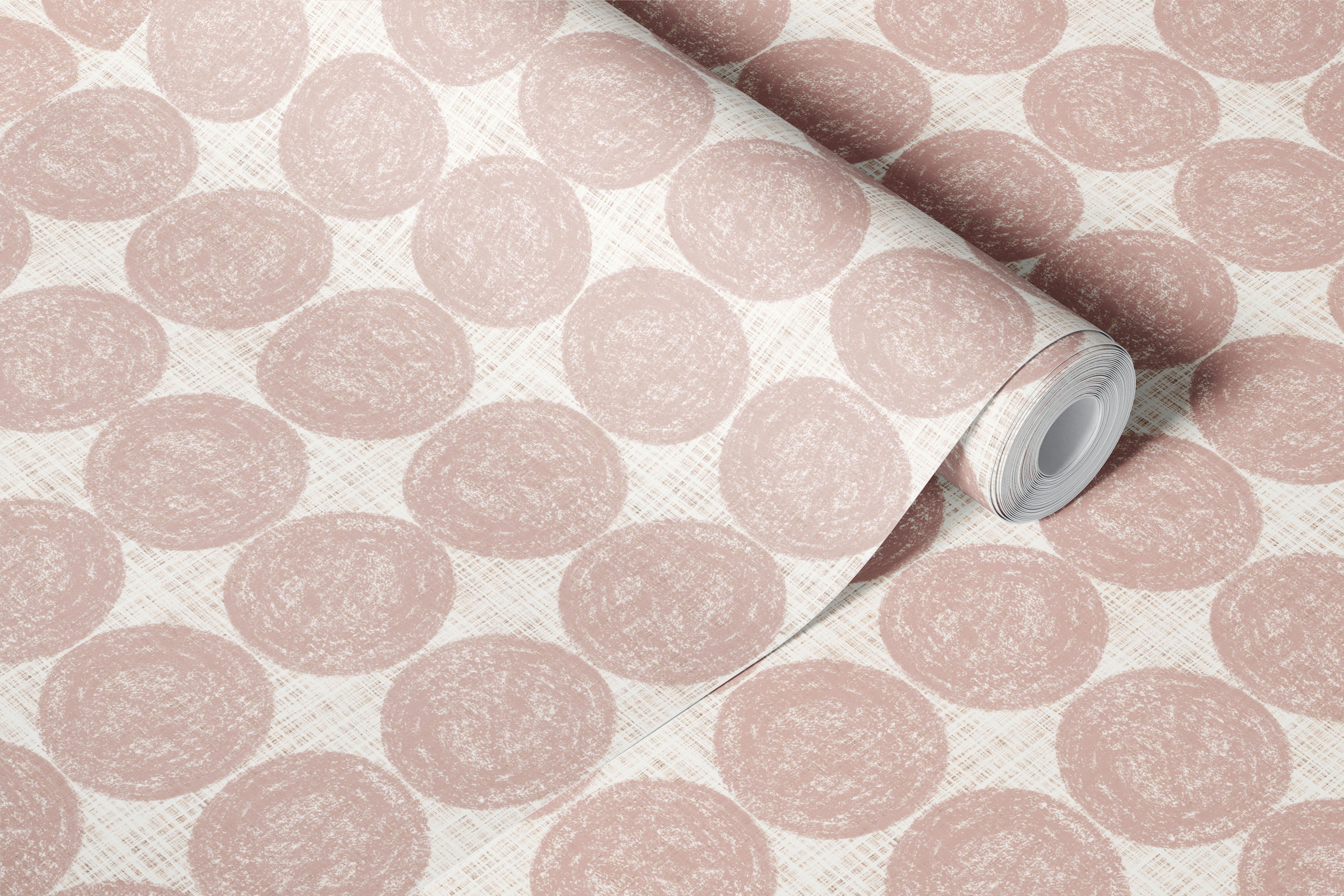 Muted retro circle pattern in soft tones wallpaper