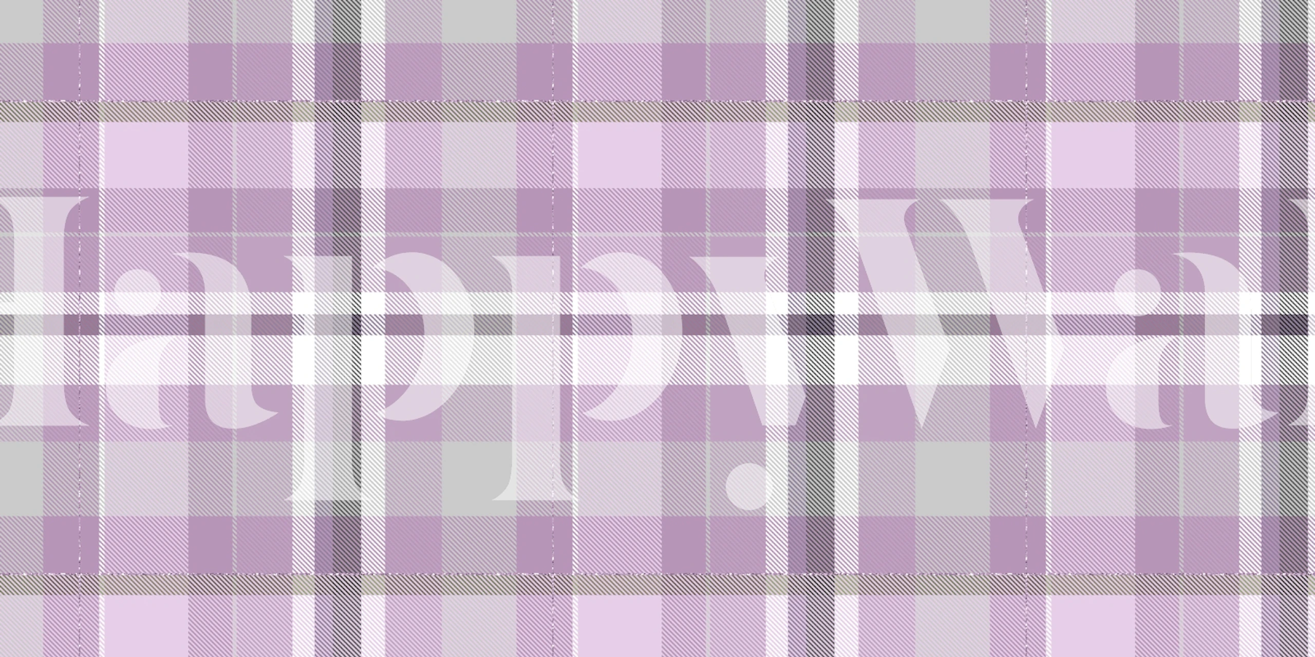 Lavender checkered wallpaper em um quarto