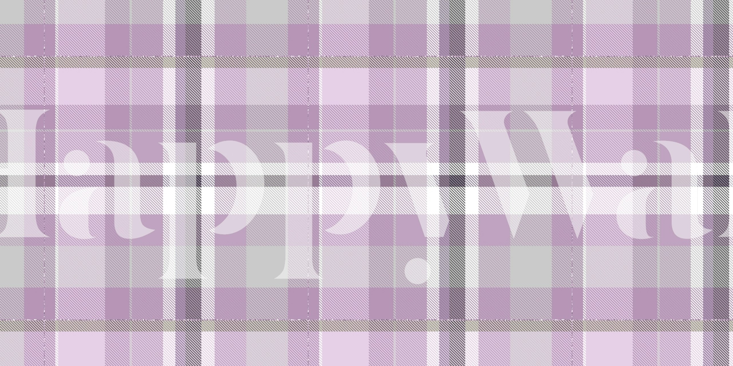 Lavender checkered wallpaper i ett rum