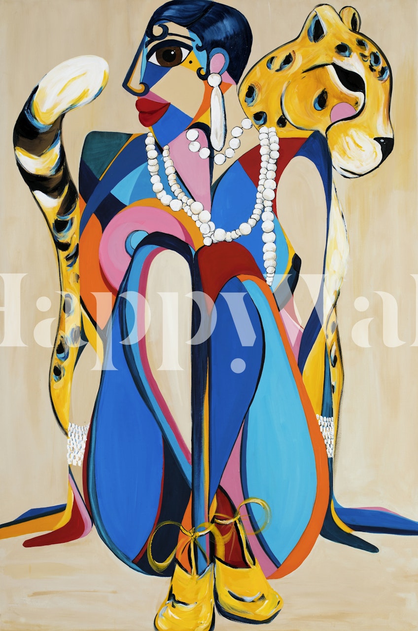 Papier peint coloré Josephine Baker dans une pièce