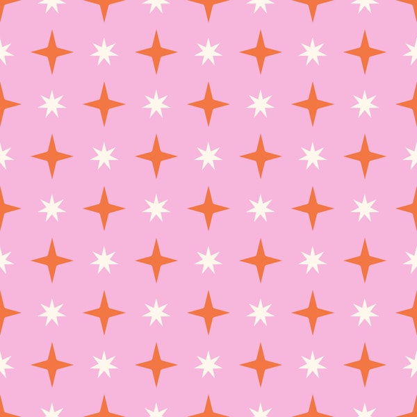 Minimal Pink and Orange Stars