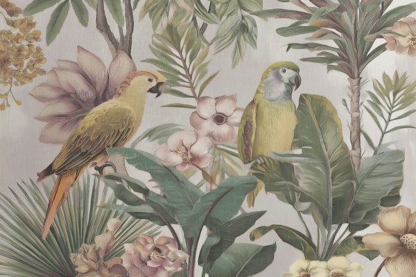 Tropical Birds and Blossoms
