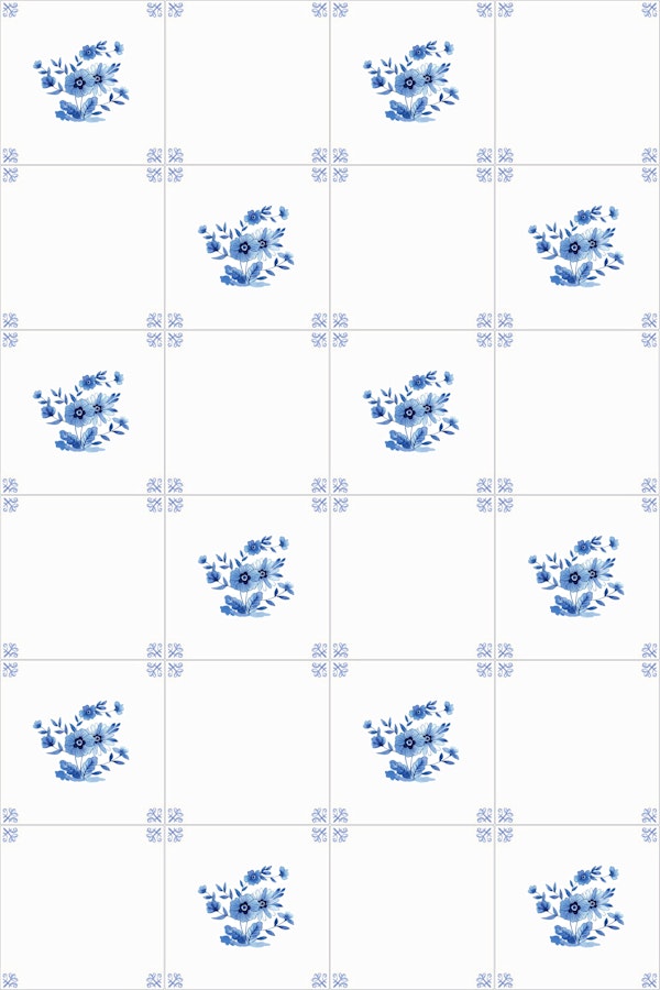 Delft Tile Blossoms