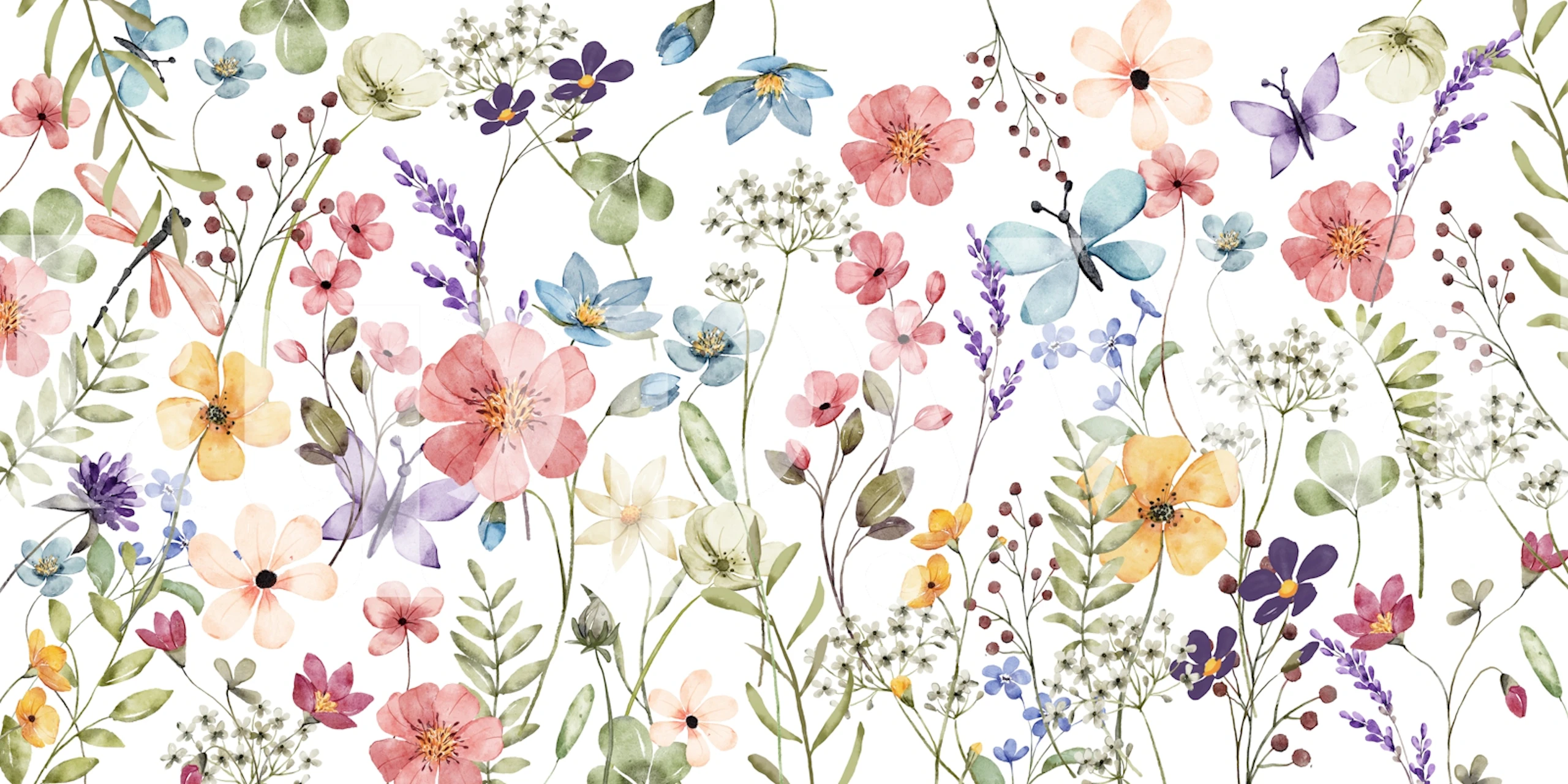 Flower paradise meadow mural v místnosti