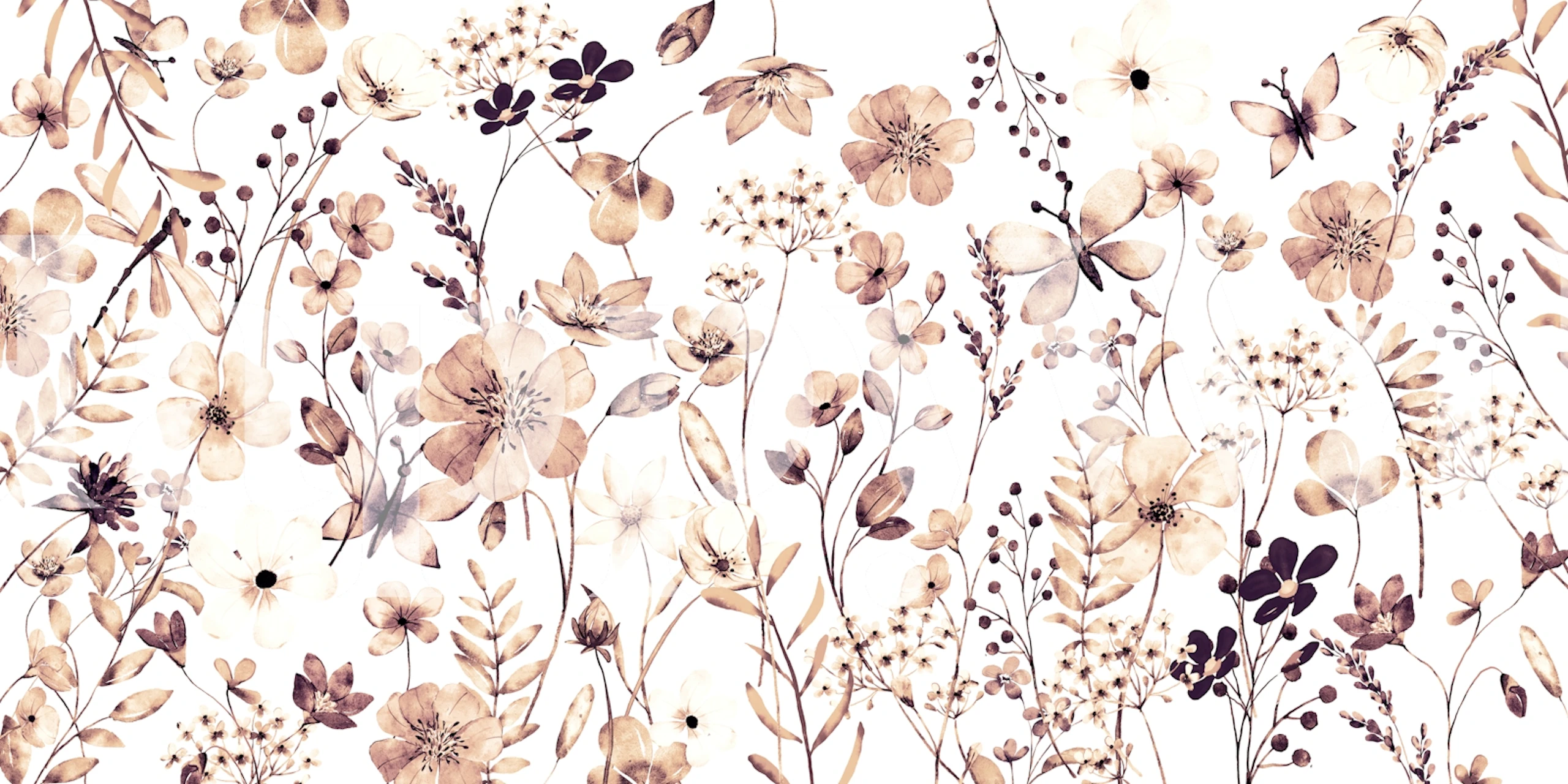 Flower paradise bright sunshine tapetti huoneessa