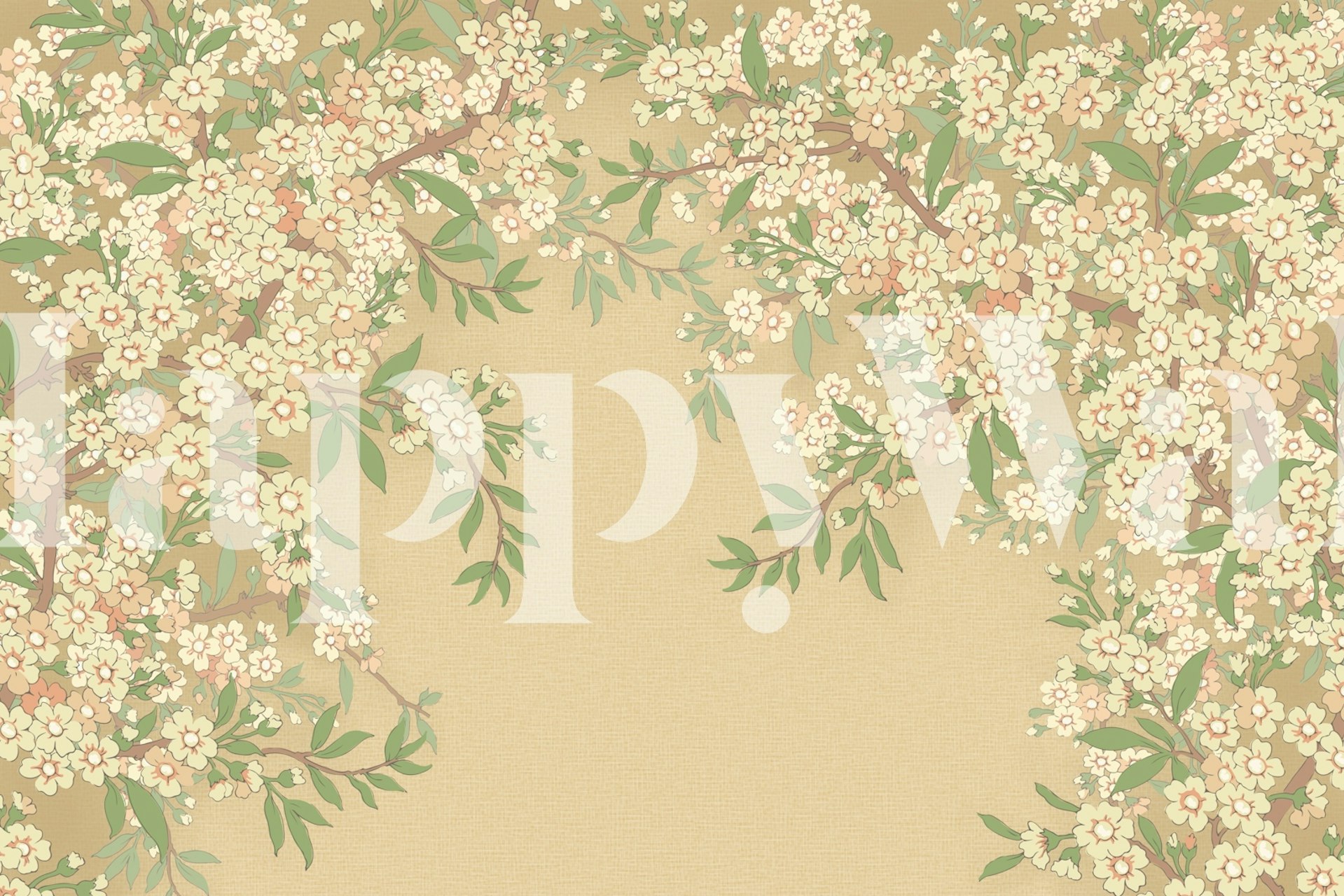 Floral Serenity wallpaper prikazan u sobi