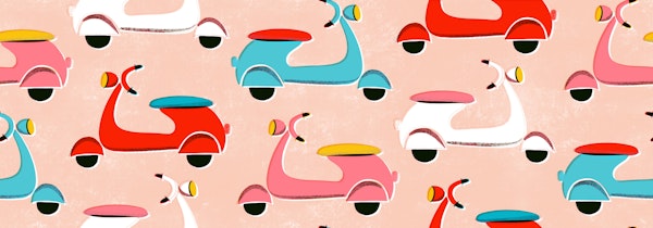 vintage vespa multicolor