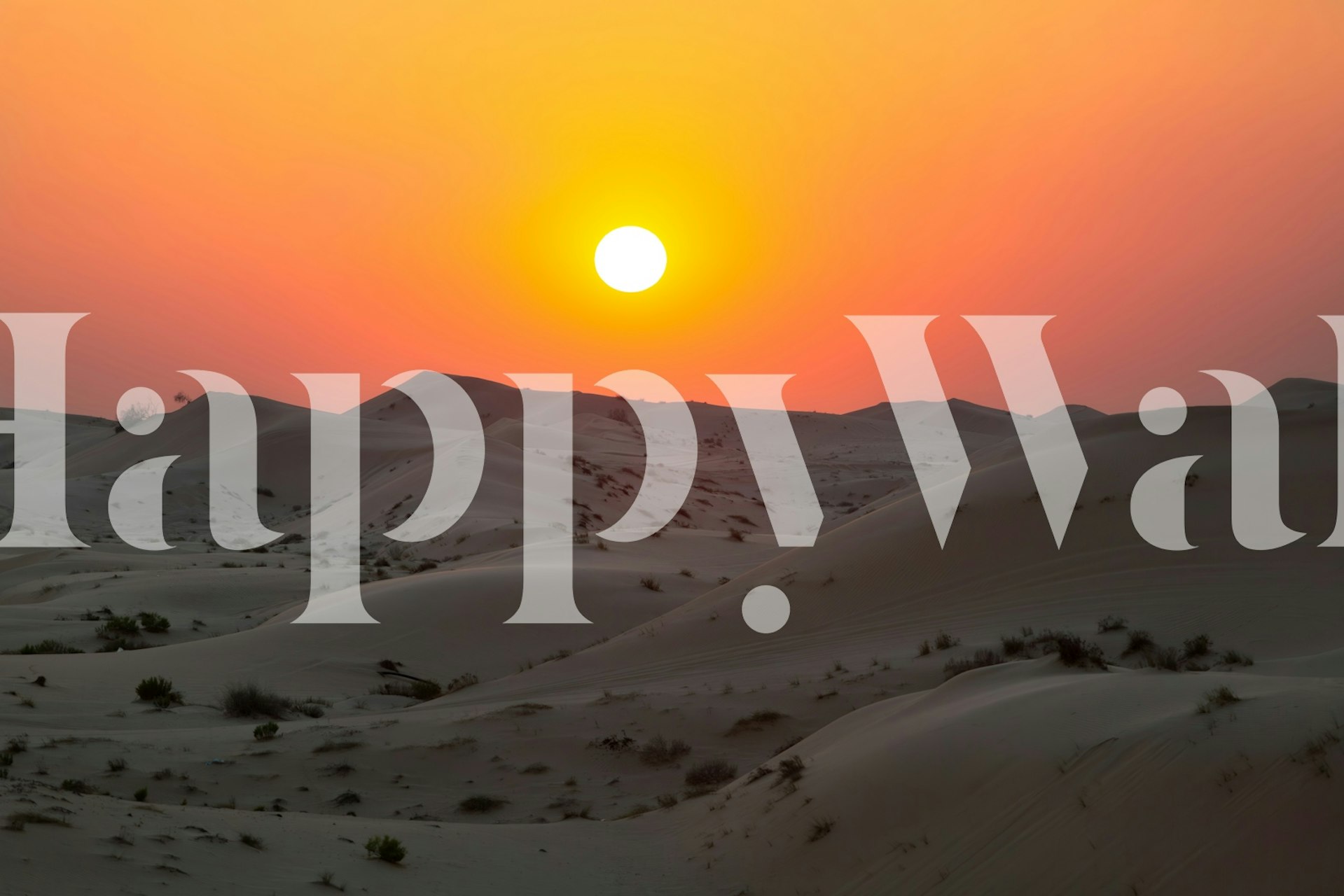 Desert sunset wallpaper in a room