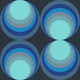 M Retro gradient circles aqua blue