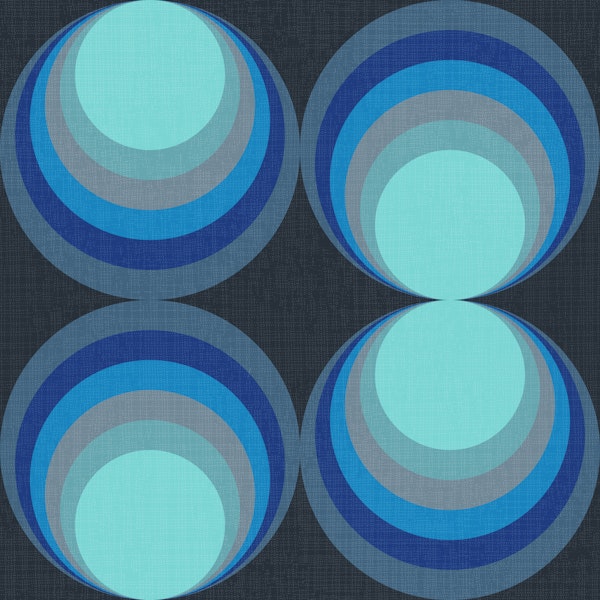 M Retro gradient circles aqua blue