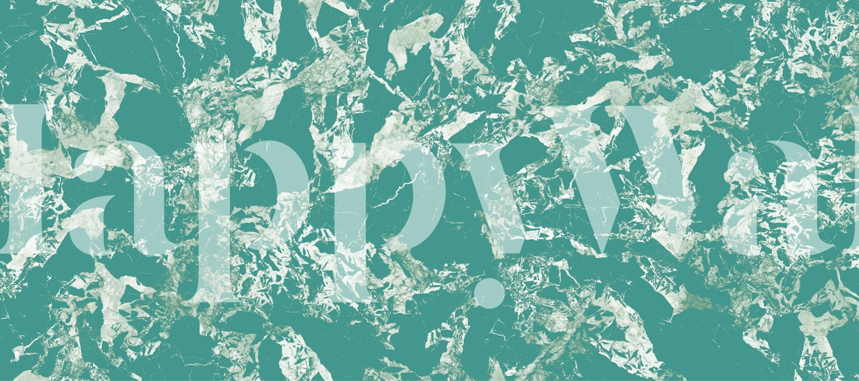 Emerald Aqua Crystal Terrazzo wallpaper in a room