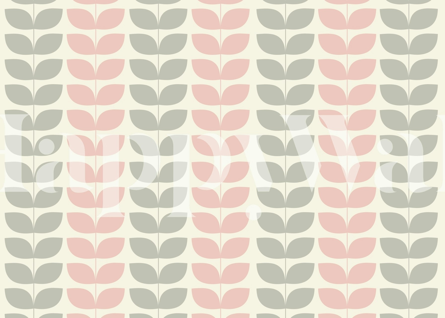 Ταπετσαρία Danish Pattern Sage and Pink σε ένα δωμάτιο