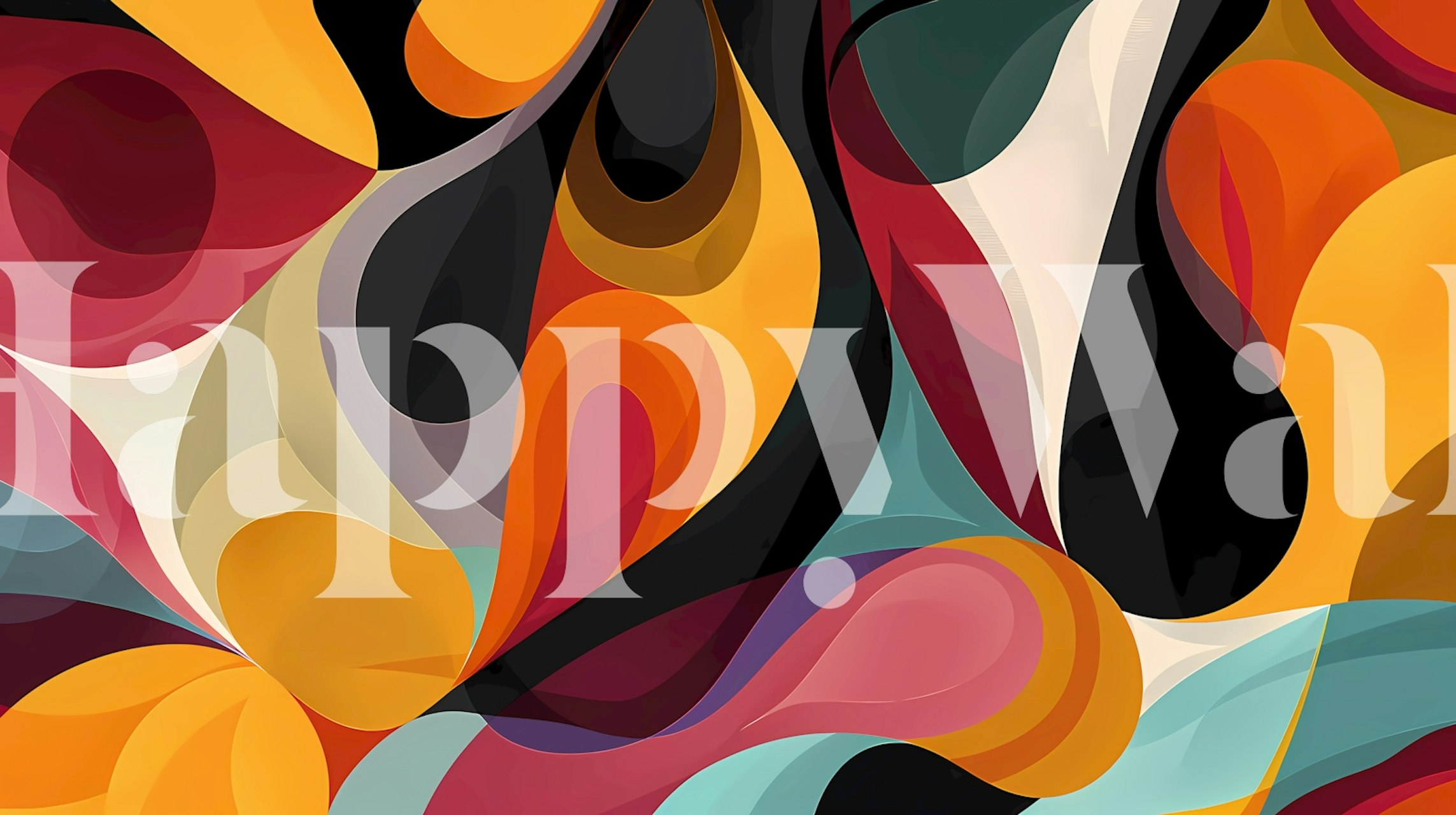 Colorful abstract wave design in bold hues wallpaper