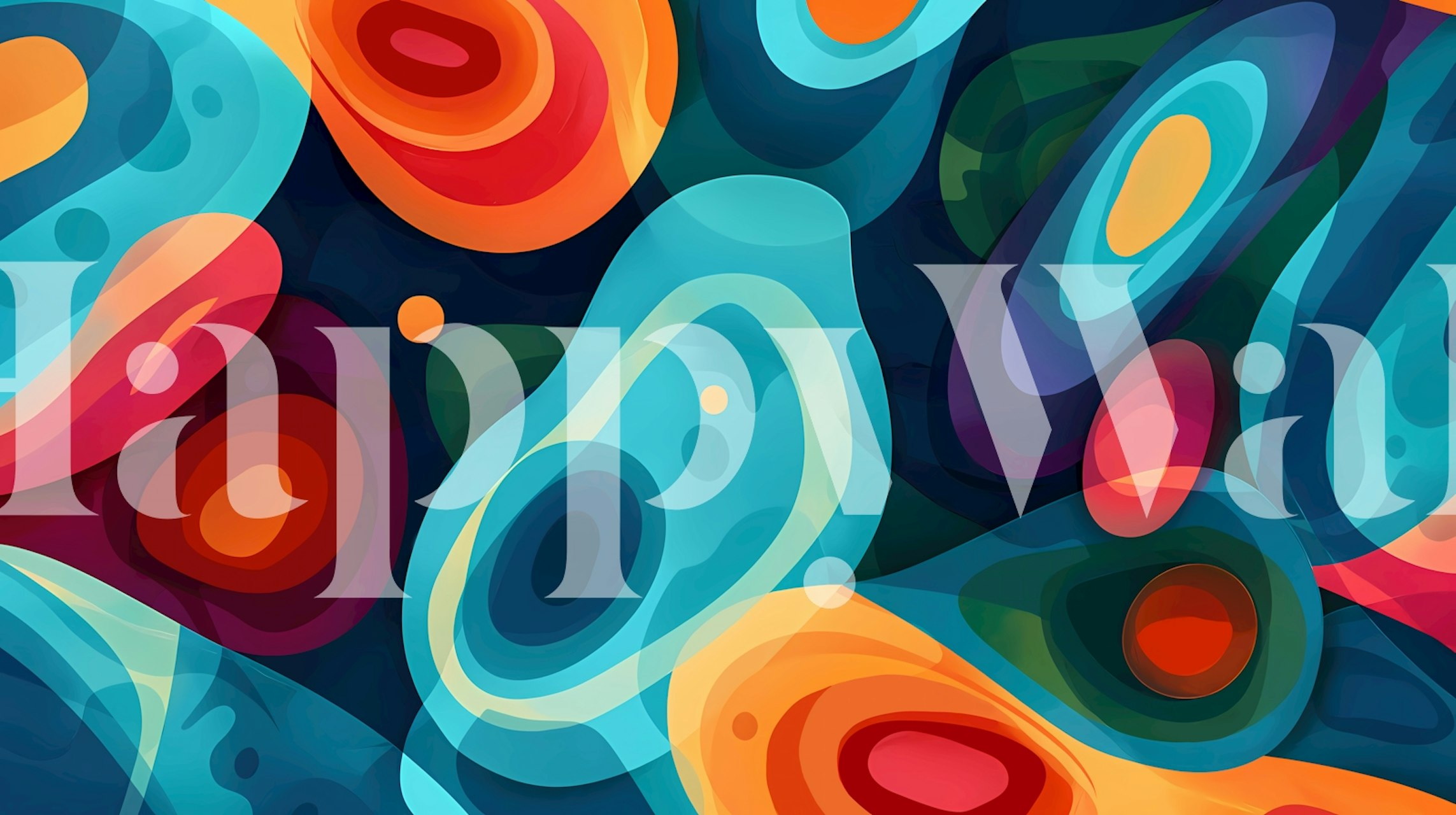 Vibrant Organic Shapes wallpaper in a room