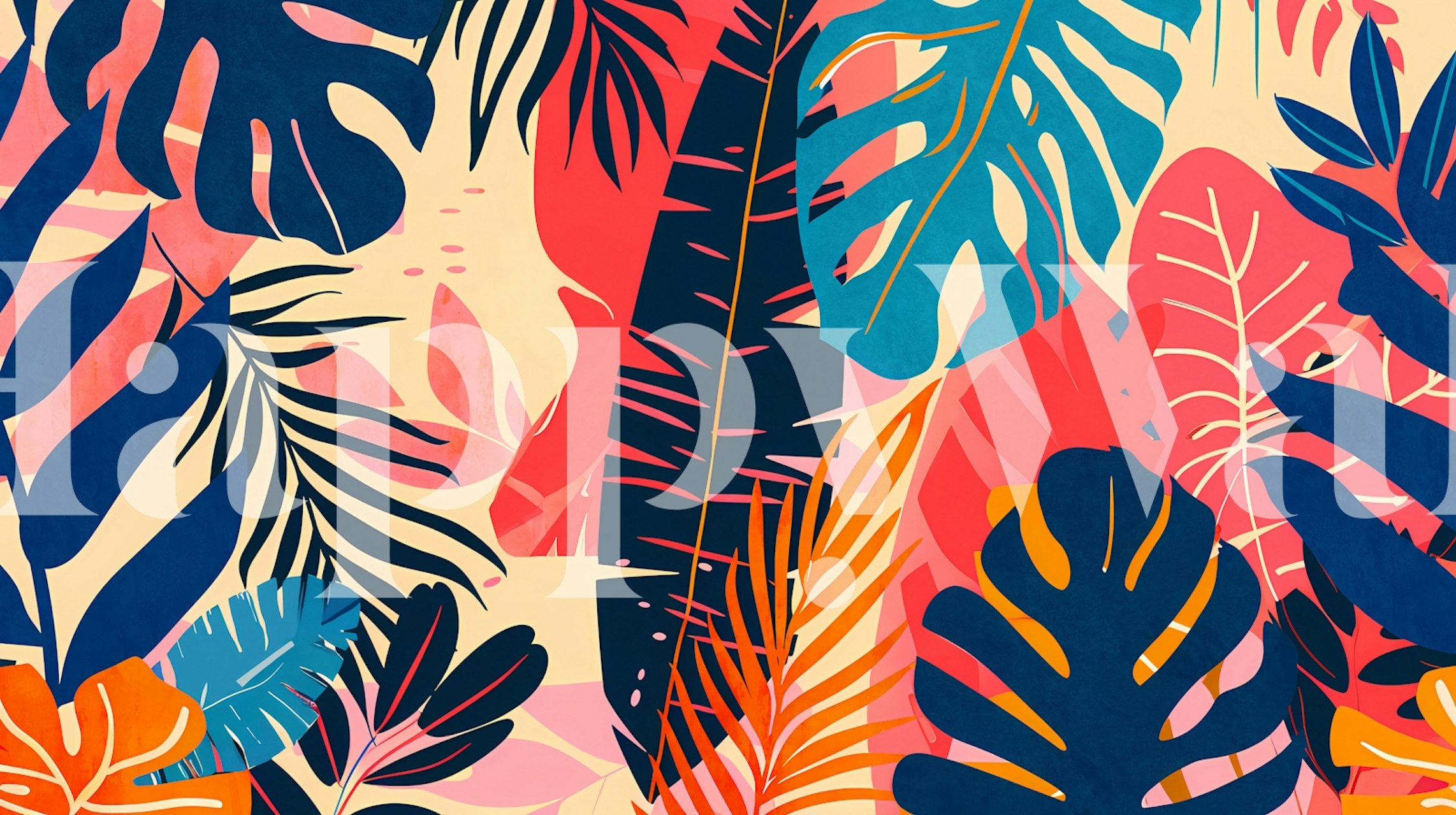 Tropical Oasis Vibe tapetti huoneessa