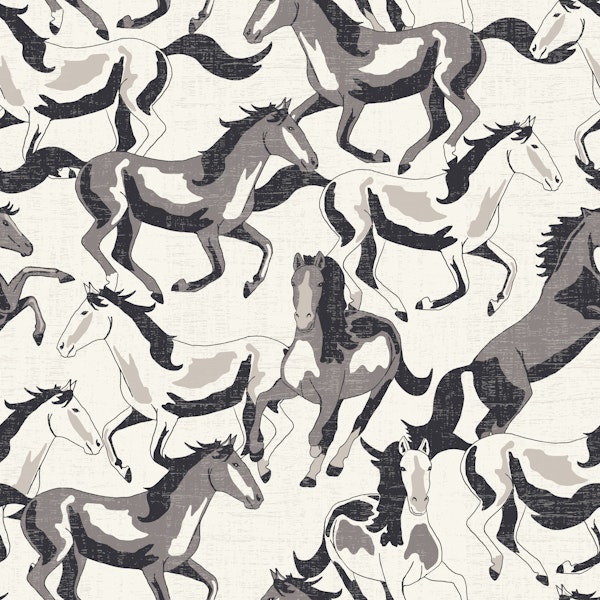 Galloping Horse Elegance Black and White