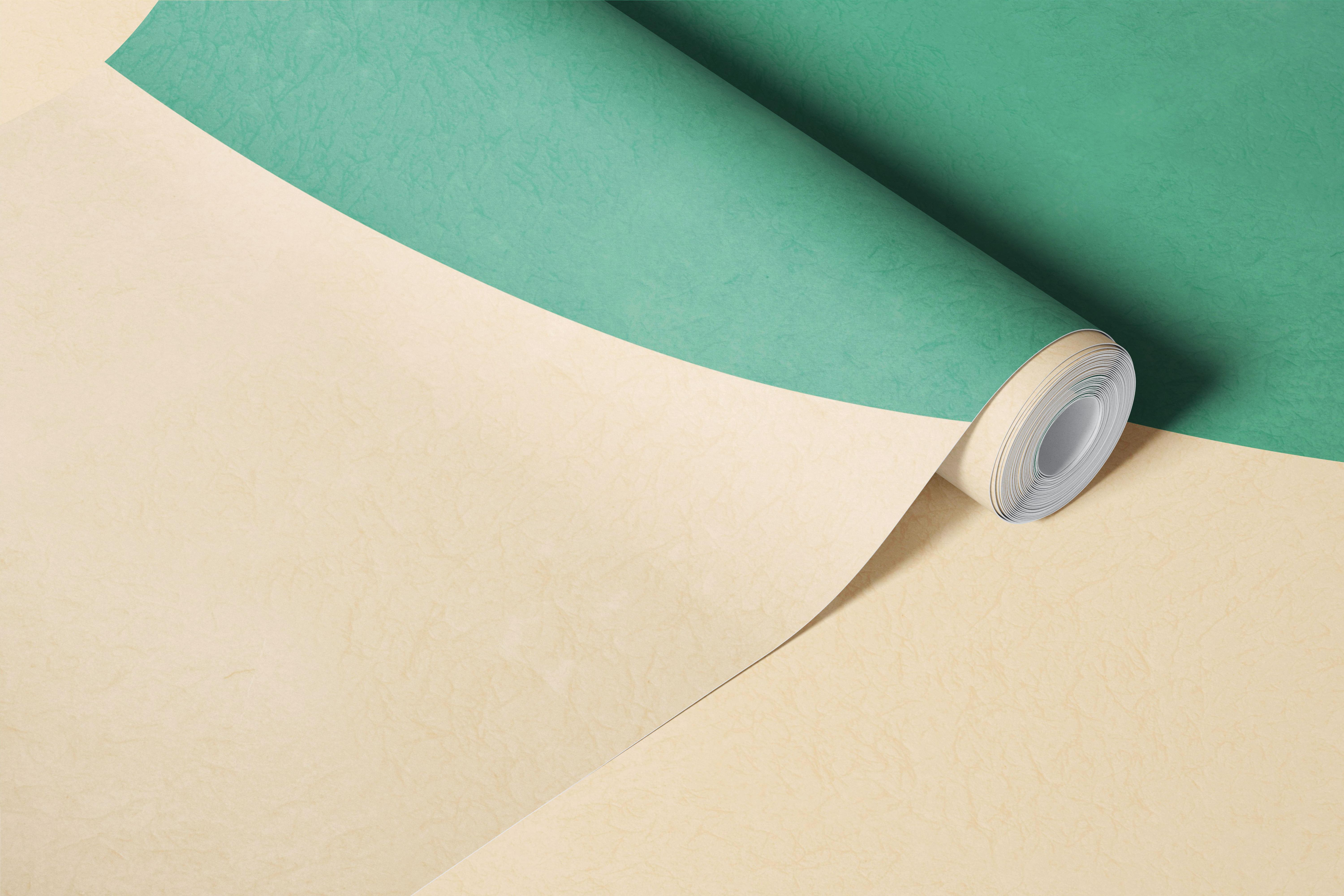 Colorful abstract waves in green, orange, and blue wallpaper