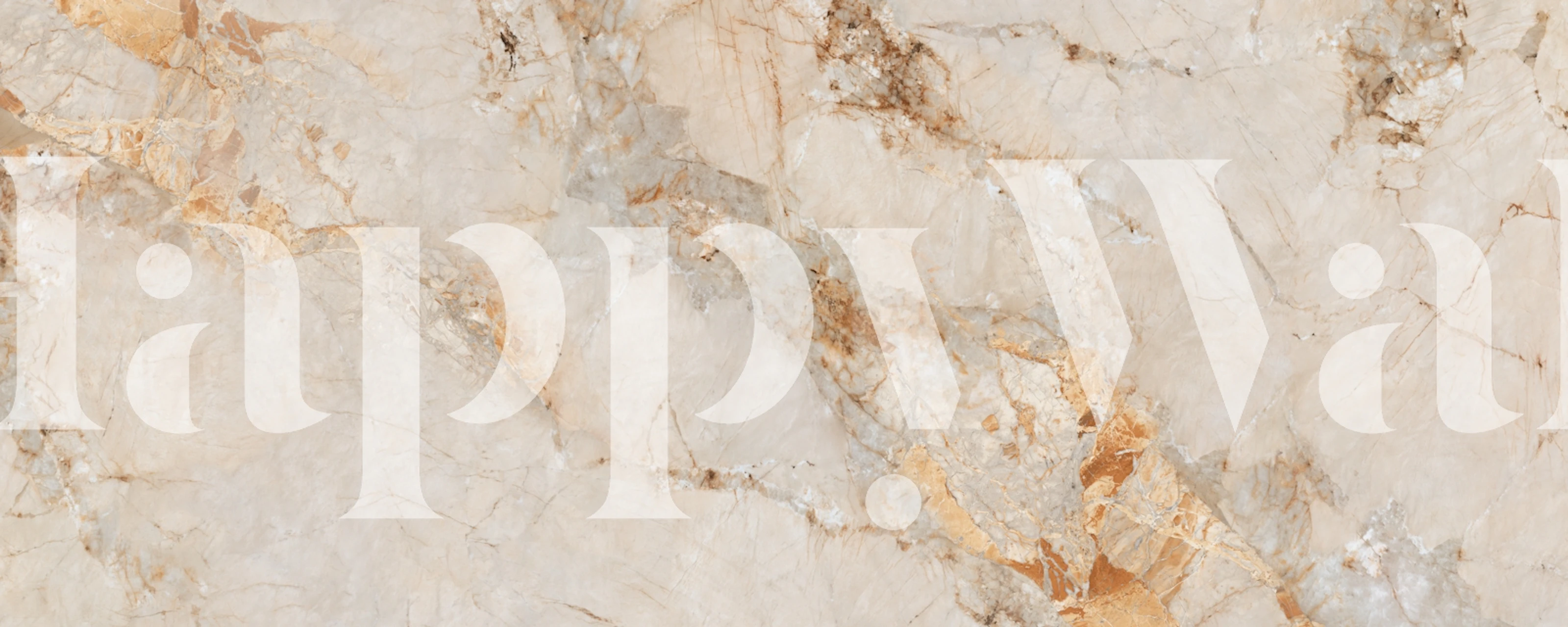 Golden Ivory Fusion Marble wallpaper in a room