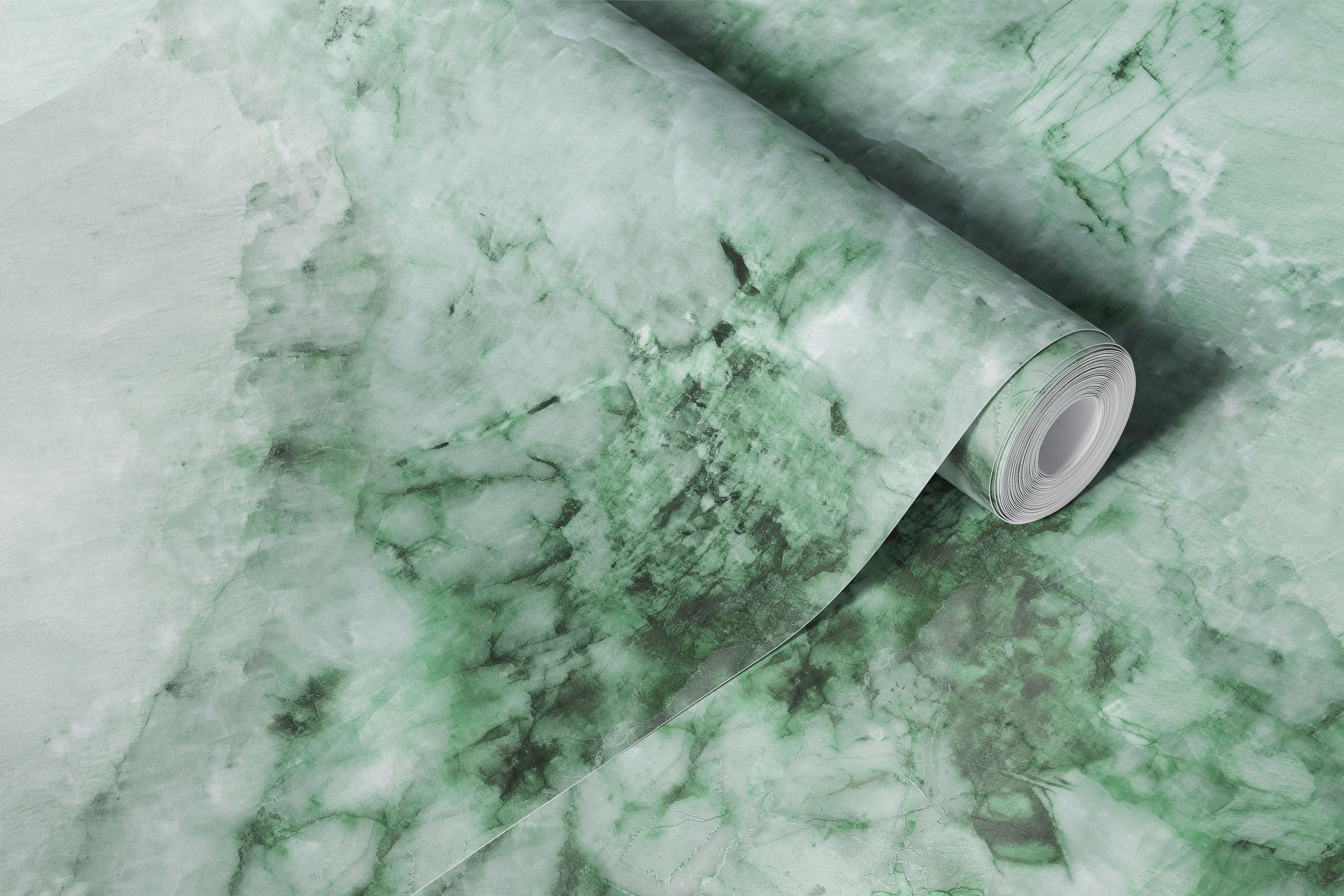 Natural green stone wallpaper in a stylish room