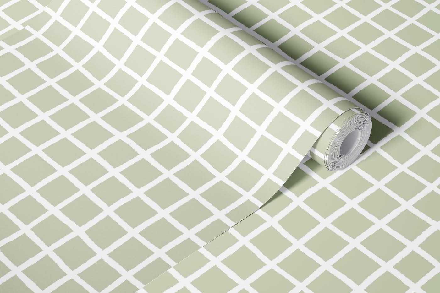 Soft Geometric Grid wallpaper roll